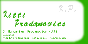 kitti prodanovics business card